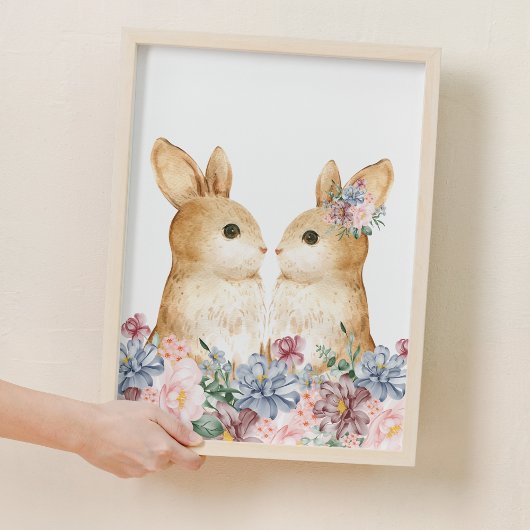 Couple Bunny Blume Holz Kinderzimmer Dekoration