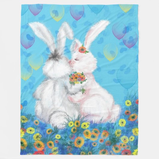 Couple Bunny Fleece Blanket (Vorderseite)