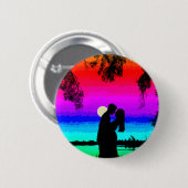 Couple By Lake Rainbow Button (Vorne & Hinten)