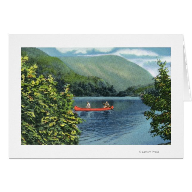 Couple Canoeing auf dem See (Vorderseite (Horizontal))