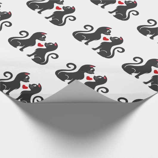 Couple Cat fall in Liebe - Wählen Sie die Hintergr Geschenkpapier (Ecke)