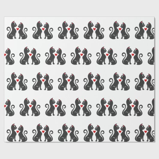 Couple Cat fall in Liebe - Wählen Sie die Hintergr Geschenkpapier (Flach)