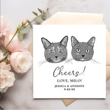Couple Cat Hand Zeichnend Personalisierte Beifall