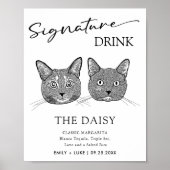 Couple Cat Wedding Signature Drink Sign Poster (Vorne)