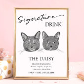Couple Cat Wedding Signature Drink Sign Poster