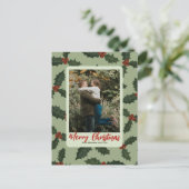 Couple Christmas Foto Postkarte (Stehend Vorderseite)