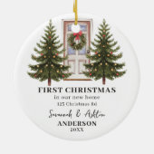 Couple Christmas Keepake First Christmas Keramik Ornament (Hinten)