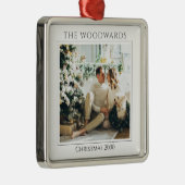 Couple Christmas Photo Keepsake Ornament Aus Metall (Rechts)