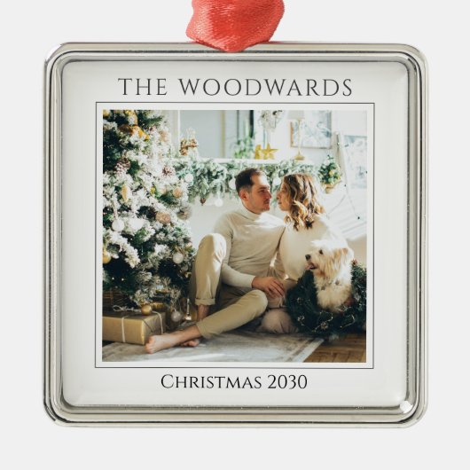 Couple Christmas Photo Keepsake Ornament Aus Metall (Vorne)