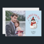 Couple Christmas Snowman Niedlich Custom Foto Holi Feiertagskarte<br><div class="desc">Zeigen Sie Ihr frisch verheiratetes Foto in dieser festlichen und schicken Weihnachtsgrüßkarte. Einfach mit Ihren eigenen Namen anpassen.</div>