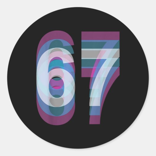 Couple Costume 67 Six Seven Meme Funny Runder Aufkleber (Vorderseite)