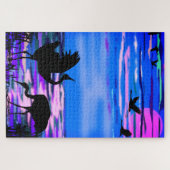 Couple Cranes Bird am Sunset Jigsaw Puzzle (Horizontal)