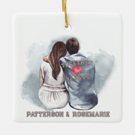 Couple Cuddling - Romantische Rückansicht Keramikornament