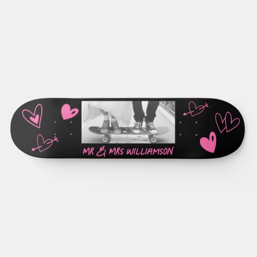 Couple Customize Wedding Skateboard (Horizontal)