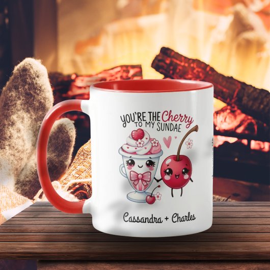 Couple Customized "Cherry to My Sundae" Tasse