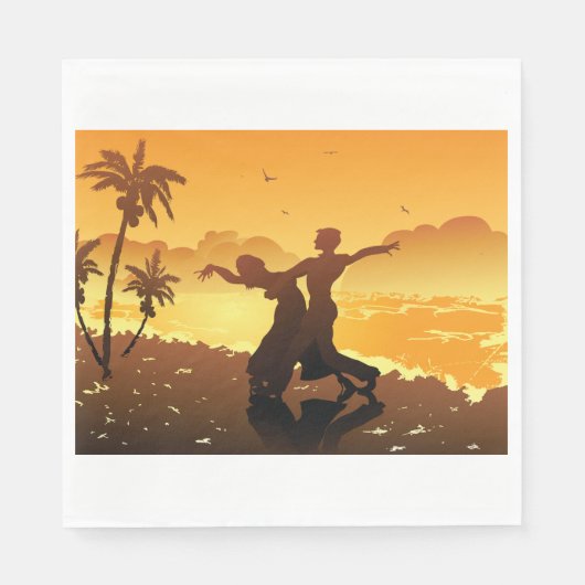 Couple Dancing auf dem Beach Paper Napkins Serviette (Vorderseite)