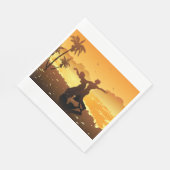 Couple Dancing auf dem Beach Paper Napkins Serviette (Ecke)