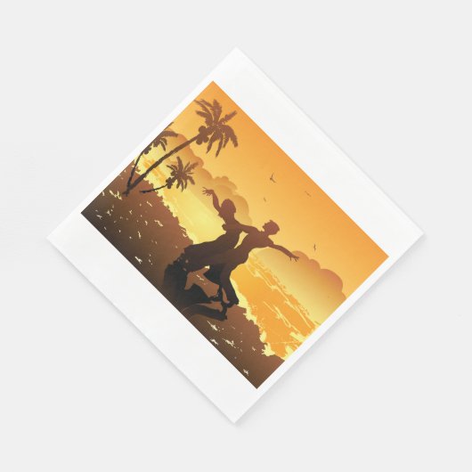 Couple Dancing auf dem Beach Paper Napkins Serviette (Ecke)