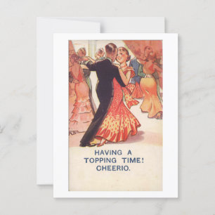 Couple Dancing, Cheerio! 1936 Vintag Inspiriert Postkarte