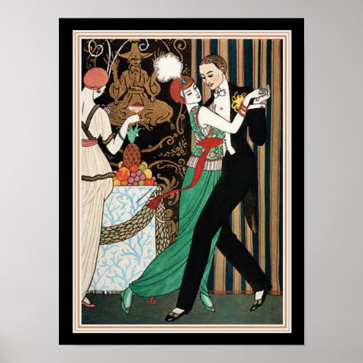 "Couple Dancing" George Barbier Art Deco 12 x 16 Poster (Vorne)