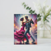 Couple Dancing in der Diskothek Postkarte (Stehend Vorderseite)