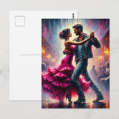 Couple Dancing in der Diskothek Postkarte (Vorne/Hinten)