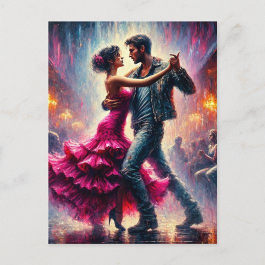 Couple Dancing in der Diskothek Postkarte (Vorderseite)