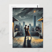 Couple Dancing mit Taipei 101 Postkarte (Vorne/Hinten)