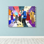 Couple Dancing | Retro Nostalgic der 50er Jahre Leinwanddruck (Insitu (Holzboden))