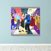 Couple Dancing | Retro Nostalgic der 50er Jahre Leinwanddruck (Insitu (Holzboden))