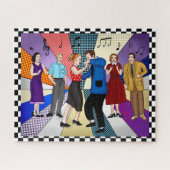 Couple Dancing | Retro Nostalgic der 50er Jahre Puzzle (Horizontal)