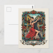 Couple dancing the tango in Argentina Postkarte (Vorne/Hinten)