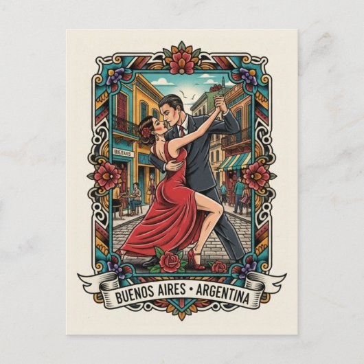 Couple dancing the tango in Argentina Postkarte (Vorderseite)