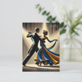 Couple Dancing Waltz Postkarte (Stehend Vorderseite)