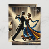 Couple Dancing Waltz Postkarte (Vorne/Hinten)