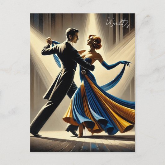 Couple Dancing Waltz Postkarte (Vorderseite)