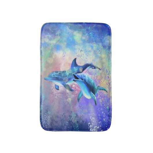 Couple Dolphin Bath Mat Badematte (Vorderseite Vertikal)