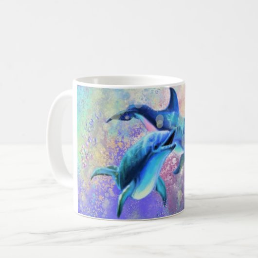 Couple Dolphin Coffee Tasse (Vorderseite Links)
