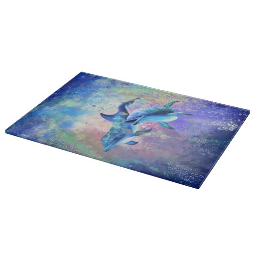 Couple Dolphin Cutting Board Schneidebrett (Ecke)