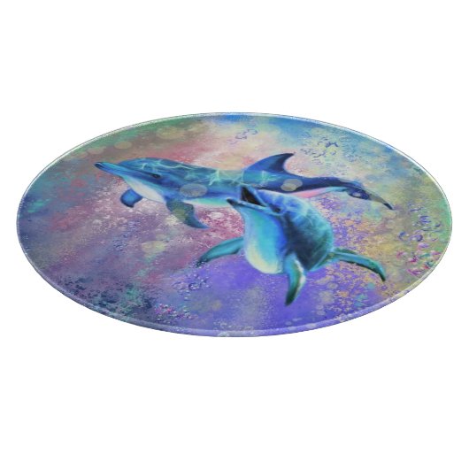 Couple Dolphin Cutting Board Schneidebrett (Ecke)