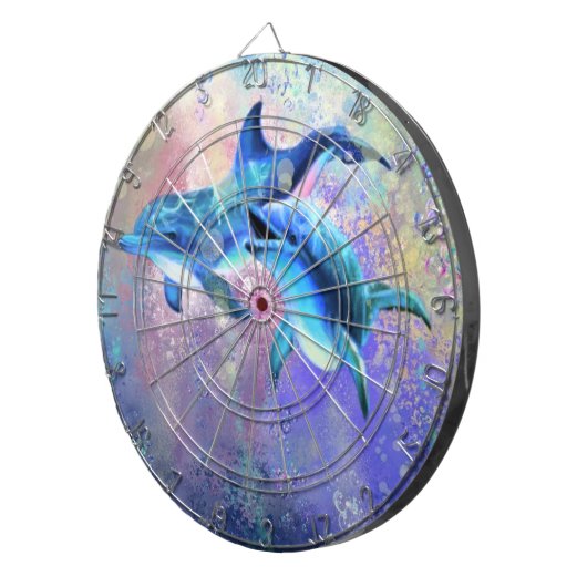 Couple Dolphin Dart Board Dartscheibe (Vorderseite rechts)