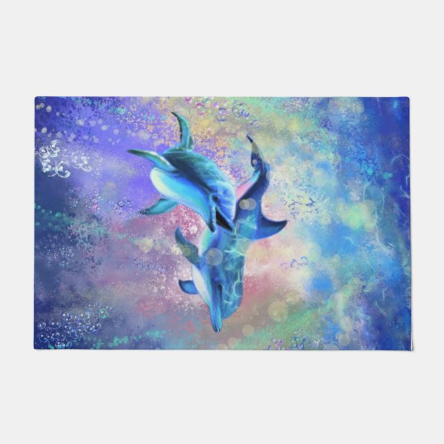 Couple Dolphin Doormat Fußmatte (Vorderseite)