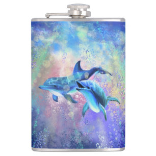 Couple Dolphin Flask Flachmann