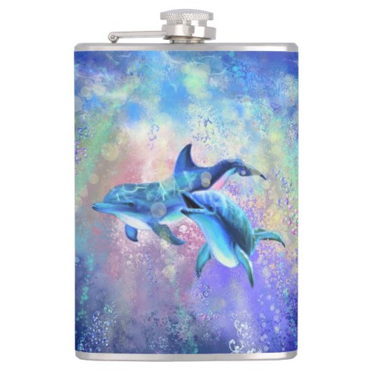 Couple Dolphin Flask Flachmann (Vorderseite)