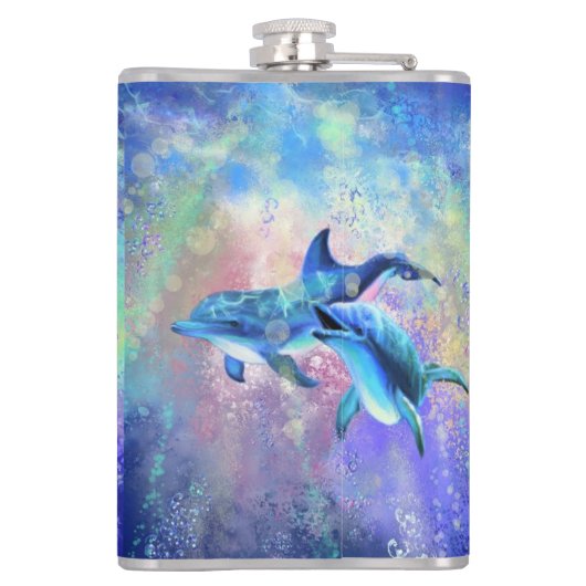 Couple Dolphin Flask Flachmann (Rückseite)