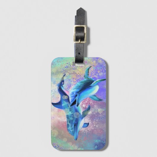 Couple Dolphin Gepäckträger Gepäckanhänger (Vorderseite Vertikal)