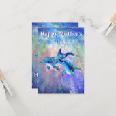 Couple Dolphin Mother's Day Card Karte (Vorderseite/Rückseite Beispiel)