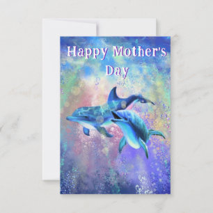 Couple Dolphin Mother's Day Card Karte