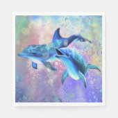 Couple Dolphin Napkins Serviette (Vorderseite)