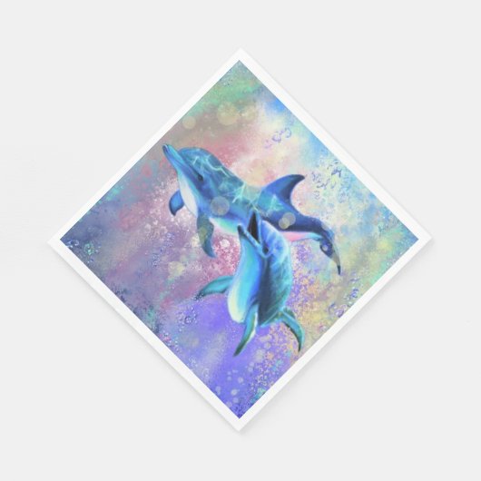 Couple Dolphin Napkins Serviette (Ecke)